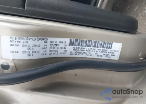 2004 Jeep Grand Cherokee Laredo из США, поврежденный, VIN 1J4GW48S34C344544